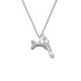 thumbnail image 2 of Delight Jewelry Silvertone Large Clear Crystal Dog Bone Silvertone Believe Faith Prayer Hope Bar Charm Necklace, 23", 2 of 4