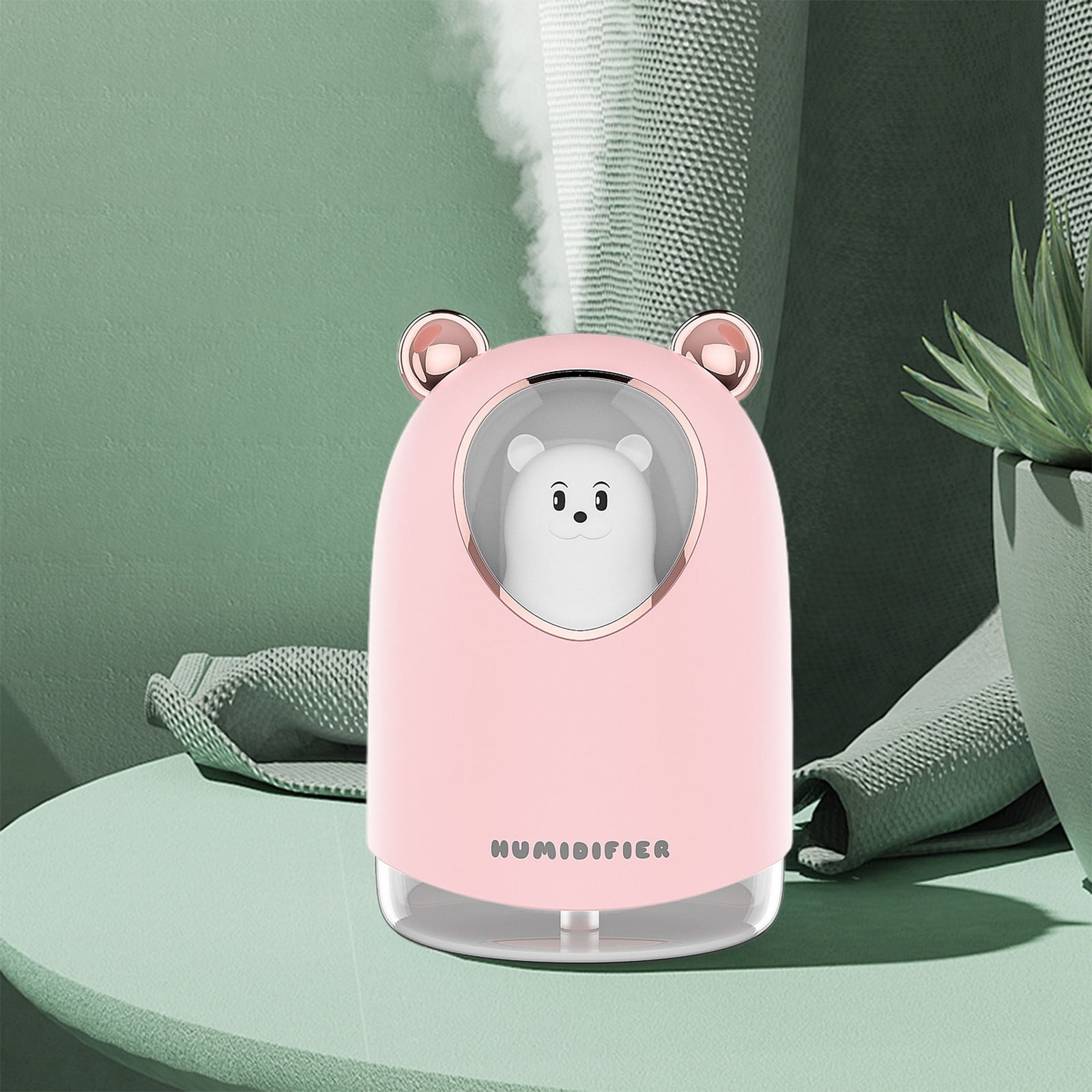 Uandlove Air Humidifier Cute Pet Humidifier Mini Household Small Hydrating Aaromatherapy Car Bear Usb Humidifier Pink