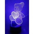 thumbnail image 2 of Lámpara de noche 3D con forma de oso de peluche, lámpara de ilusión LED, lámpara de mesa para mesita de noche, 2 of 5