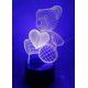 thumbnail image 2 of Lámpara de noche 3D con forma de oso de peluche, lámpara de ilusión LED, lámpara de mesa para mesita de noche, 2 of 5