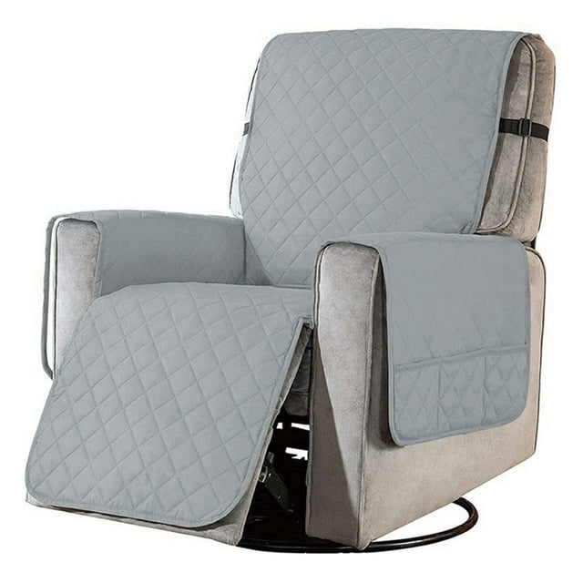 SDOTXA Fauteuil Inclinable Lazy Boy Slipcover en Tissu Microfibre Gris Matelassé, Conçu pour Fauteuils une Place. Comprend des Sangles Ajustables pour un placement Sécurisé, une protection Résistante à l'Eau et une Épaisse Doublure en Coton pour la Durabilité. Idéal pour Préserver les Meubles contre les Déversements et les Taches, Convient aux Maisons avec Animaux et Enfants.