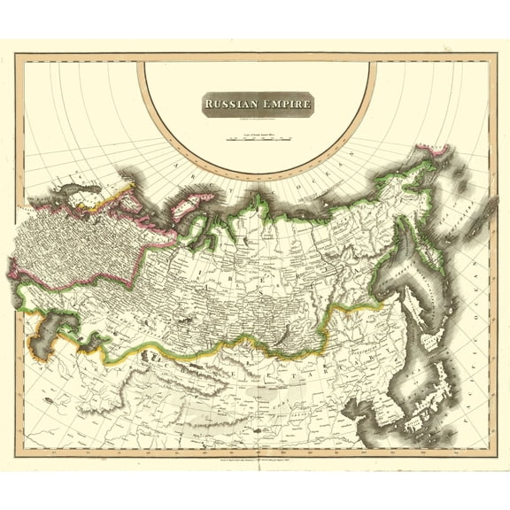 Historic Map - Russian Asia - Thomson 1814 - Vintage Wall Art