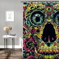 thumbnail image 2 of Creowell Owl Shower Curtain, Ornate Colorful Owl Elements Eye Feather of Universe Psychedelic Art, Cloth Fabric Bathroom Decor Set with Hooks White, 2 of 7