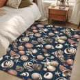 thumbnail image 5 of Summer Ocean Washable Area Rugs 2.7'x5', Shell Starfish Conch Blue Backdrop Low Pile Throw Living Room Rug Non-Slip Sturdy Edge Binding Carpet for Indoor Entryway Bedside Kitchen, 5 of 9