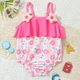 thumbnail image 3 of Coerni Toddler Baby Girls Floral Swimsuit Backless Ruffles Strap Adorable Playing Bathing Suit Beach Play Soft Swimwear, 3 of 4