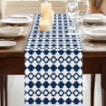 thumbnail image 3 of Table Runners 90 Inches Long Dress Scarves, Bohemia Farmhouse Coffee/Dining/Kitchen Table Runner for Living Room, Minimalist Geometric Pattern Abstract Dark Blue 13x90 Inch, 3 of 9
