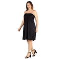 thumbnail image 4 of Plus Size Strapless Pleated Knee Length Dress, 4 of 6