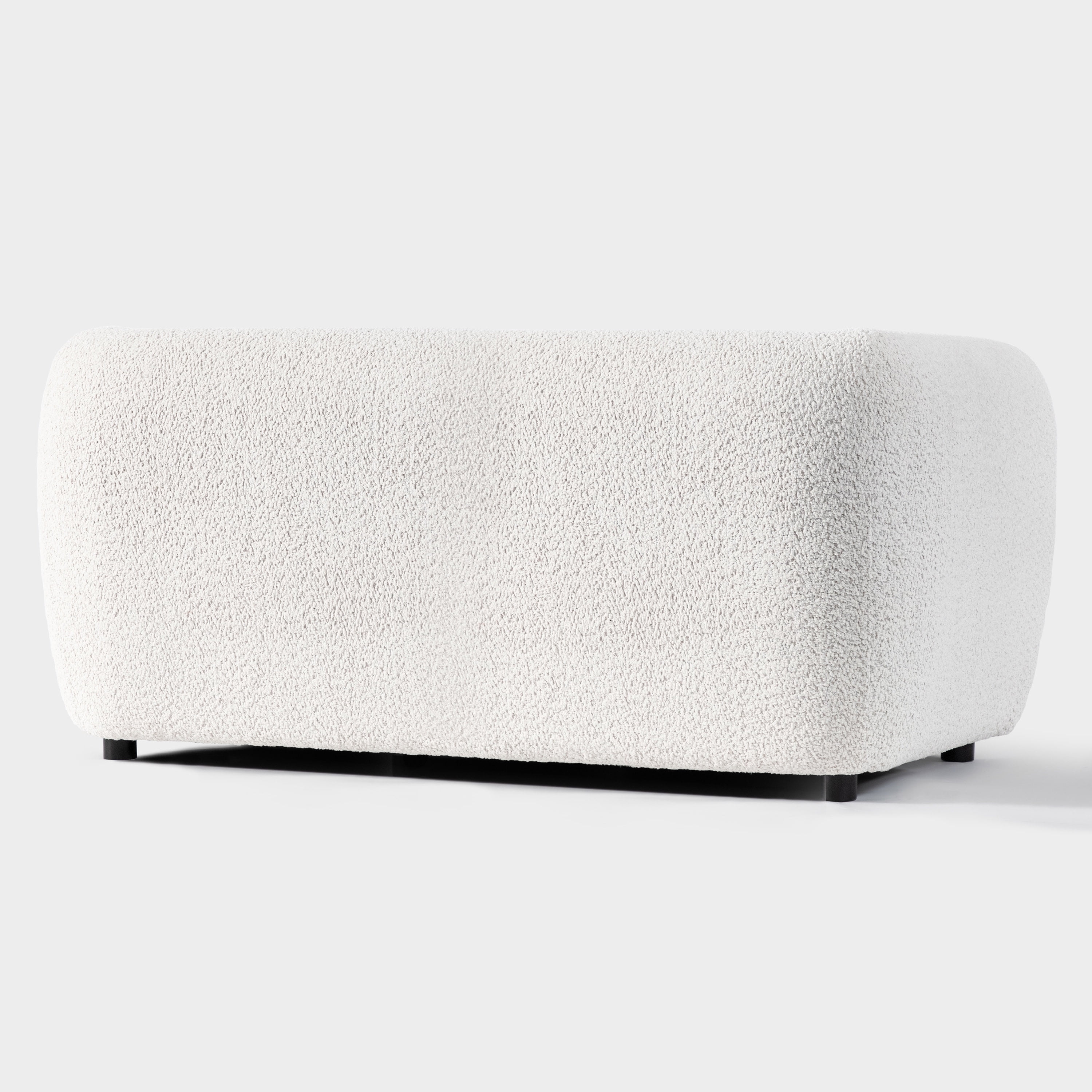 Furniture of America Nallia Tuxedo Style Upholstered Boucle Fabric White Loveseat
