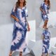 thumbnail image 2 of Vestido de suéter suelto de manga corta con estampado informal con cuello en V para mujer a la moda Fridja  qw6257, 2 of 8