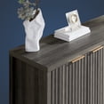 thumbnail image 7 of OAKHAM Storage Cabinet with 3 Drawers, Fluted Sideboard Buffet with Adjustable Shelf, Midnight Oak, 7 of 7