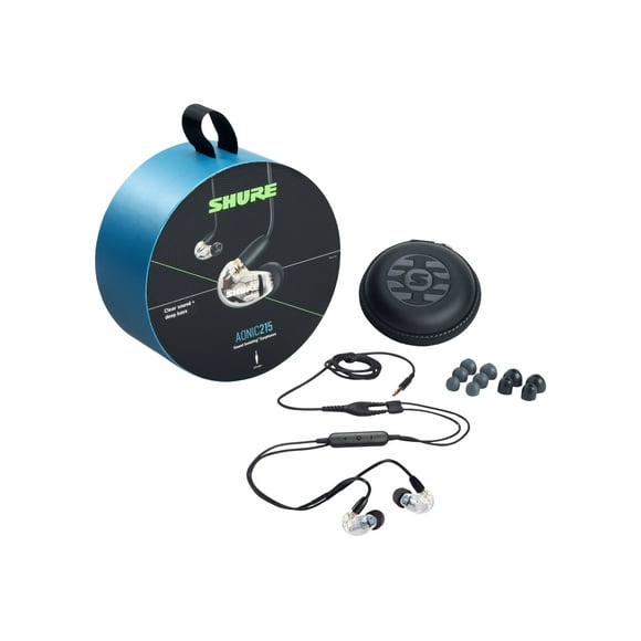 Shure AONIC 215 - Sound Isolating - earphones with mic - in-ear - wired - 3.5 mm jack - noise isolating - clear