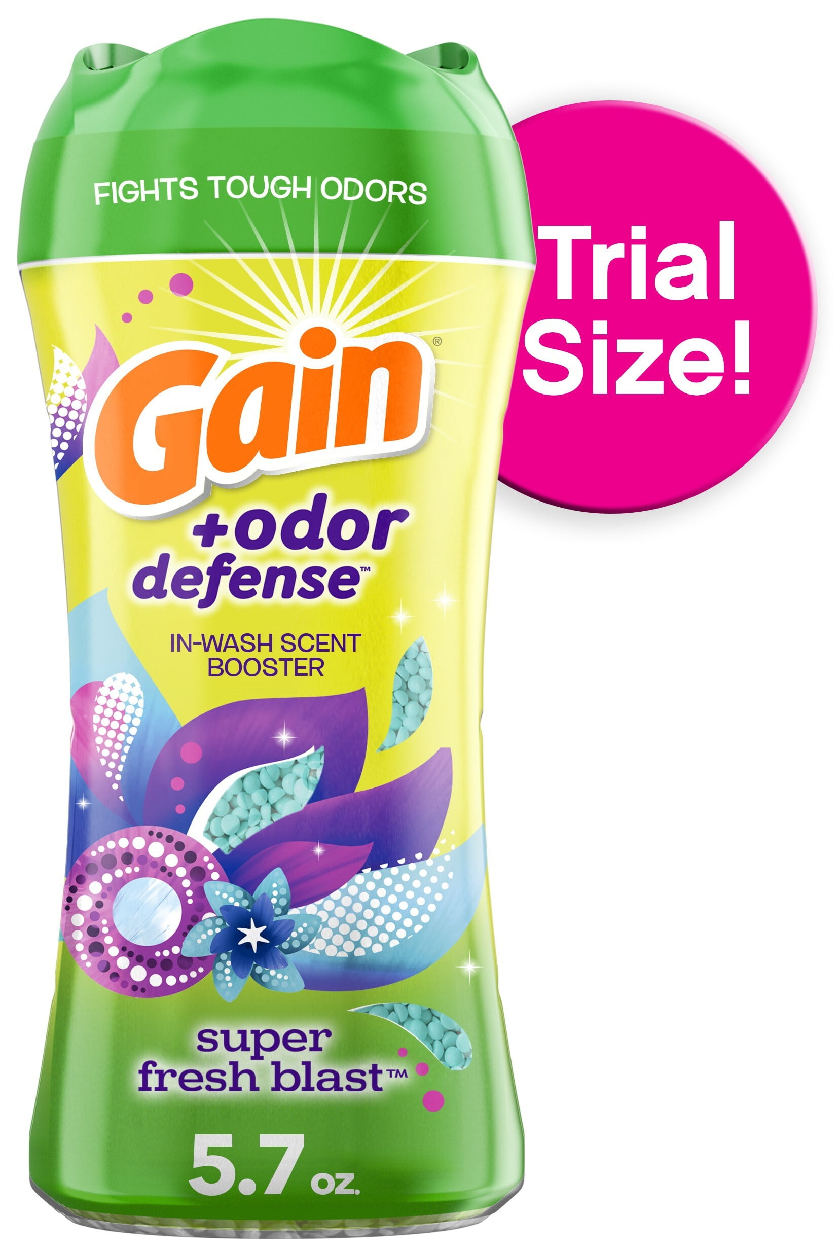 Gain + Odor Defense in-Wash Scent Booster, Super Fresh Blast Scent, 5.7 oz