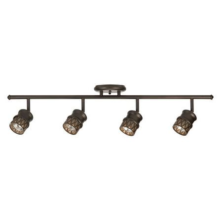 Globe Electric Norris 4-Light Oil Rubbed Bronze Track Lighting Kit, Bulbs Included, (Best Rgb Led Light Bulbs)