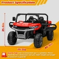 thumbnail image 6 of Joyracer 4WD 24 Volt Ride on Toys, 800W Ride on Truck for Kids, 2 Seater Power Car Wheels w/ Dump Bed & Shovel, Ride on UTV w/Remote Control, Bluetooth, LED Lights, Red, 6 of 12