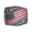 thumbnail image 5 of Men Silver Metal Belt Buckle Fashion USA Flag United States Of America, 5 of 5