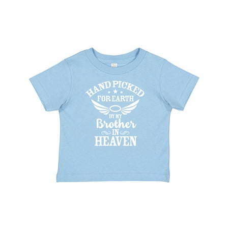 

Inktastic Handpicked for Earth by My Brother in Heaven Angel Wings Gift Baby Boy or Baby Girl T-Shirt