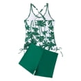 thumbnail image 4 of zaveiop Women’s Two Piece Tankini Swimsuit with U Neck Adjustable Straps and Swim Shorts for Modest Family Beach Vacation (Green05, M), 4 of 8