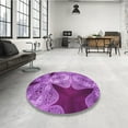 thumbnail image 3 of Ahgly Company Indoor Round Patterned Heliotrope Purple Area Rugs, 4' Round, 3 of 6