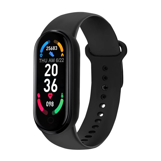 Gwong Electrónica M6 Smart Watch Color Pantalla de color Carga magnética Unisex 0.96 pulgadas Tasa cardíaca del sueño Fitness Rastreo Deporte Pulsera para exteriores