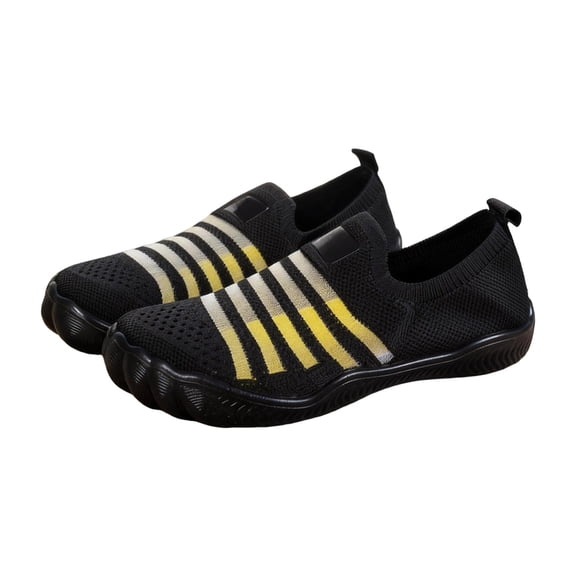Barefoot Water Shoes Women Athletic Workout Gym Beach Swim Sneakers Travel Pool Sand Quick Drying Running Non Slip Slip on Footwear Black Size 6