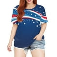 thumbnail image 5 of XADYUY Plus Size 4th Of July Tops for Women Clearance Stars Stripes Graphic Patriotic Tunic Shirts Cute Crewneck Short Sleeve Tshirt Holiday Independent Day Blouses,5XL Royal Blue, 5 of 5