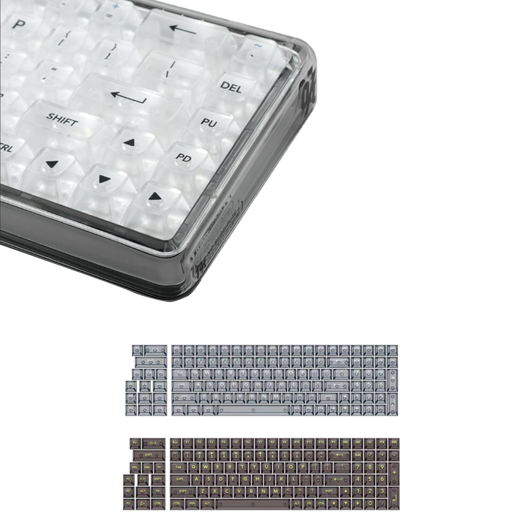 Multiple Layouts 115Keycaps Long lasts Clear Keycaps for Mechanical Keyboards, Easily Install and Maintain