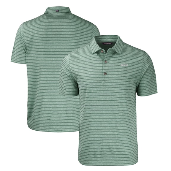 Men's Cutter & Buck Heather Green New York Jets Primary Logo Forge Eco Heather Stripe Stretch Recycled Polo
