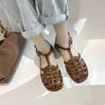 thumbnail image 2 of asdoklhq Summer Sandals for Women Rollback or Clearance,New Style Flat Roman Sandals Casual Woven Buckle Toe Cap Sandals Women, 2 of 4