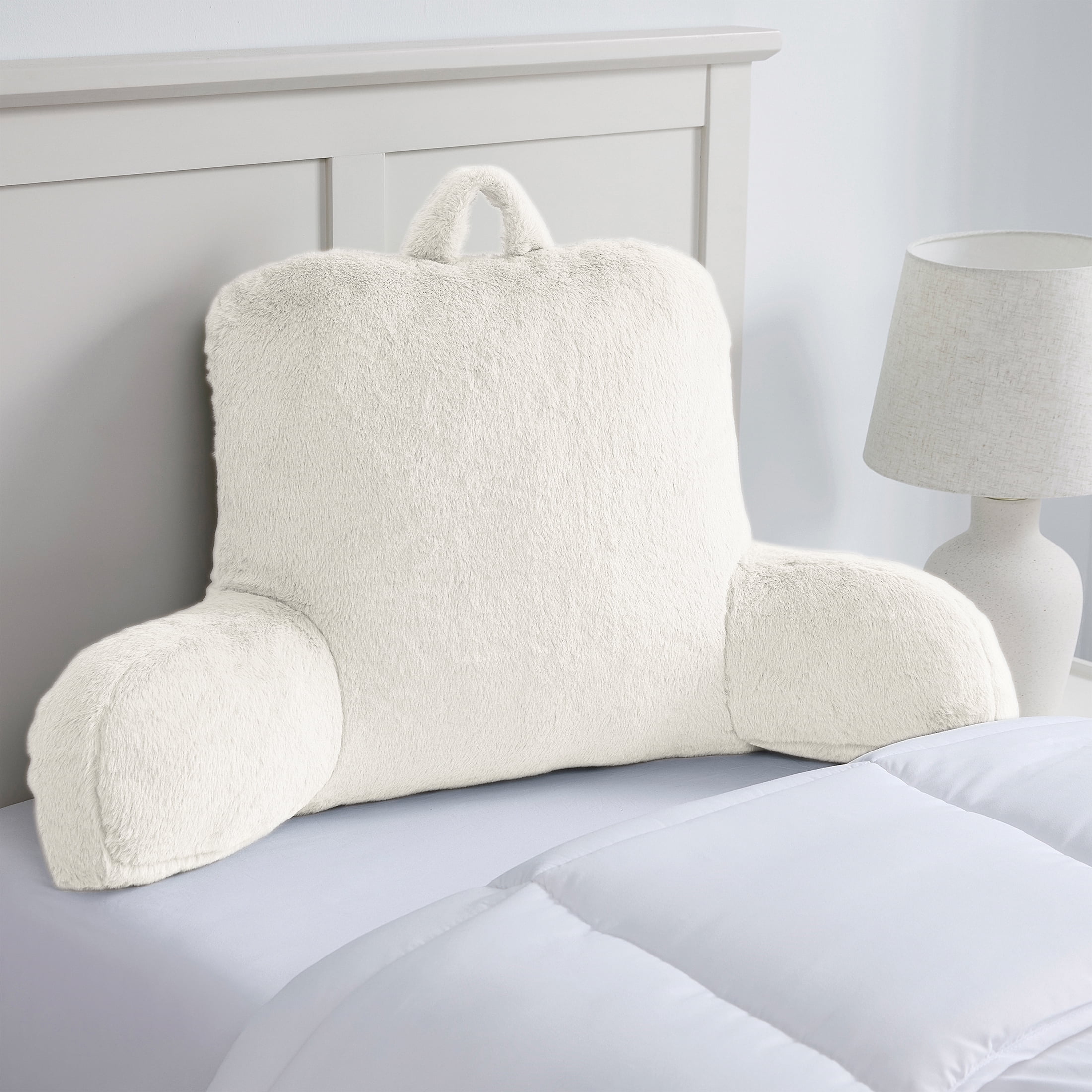 Mainstays Faux Fur Bedrest Pillow, Ivory