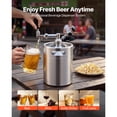 thumbnail image 2 of KFFKFF 128oz Mini Keg with Pressurized Tap System, 304 Stainless Steel Beer Dispenser Kit, Includes CO2 Regulator and Self-Closing Faucet, Maintains Freshness and Carbonation for Homebrew, Craft, 2 of 9