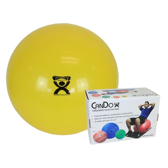 CanDo inflatable ball, yellow, 45 cm (18"), boxed