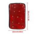 thumbnail image 7 of eing Auto Center Console Pad Crystal Bling Car Armrest Seat Box Cover Protector Universal Fit Diamond Car Decor Accessories for Women,13.97"x8.66",Red, 7 of 7