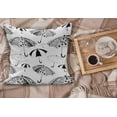 thumbnail image 2 of Black and White Fluffy Throw Pillow Cushion Cover, Ornate Umbrella with Minimalist Stripes and Floral Features Art, Decorative Square Accent Pillow Case, 18" x 18", Black White, by Ambesonne, 2 of 5