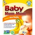 Baby MumMum Rice Rusks, Banana, Gluten Free, Allergen Free, NonGMO, Rice Teether Cookie for