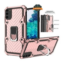 Samsung Galaxy S21 Ultra (6.8") Case with Magnetic Ring Holder Kickstand PC & TPU Hybrid Full-Body Drop Proof Rugged ,Xpm Phone Cover for Galaxy S21 Ultra - Rose Gold