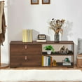 thumbnail image 4 of Gymax TV Stand Entertainment Media Center Console for TV's up to 55'' w/Drawers Walnut, 4 of 10