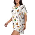 thumbnail image 2 of Daiia Funny Chicken Pattern Womens Pajama Sets Short Sleeve Pajamas for Women Sets Soft Lounge Sets Casual Round Neck Sleepwear PJS-Medium, 2 of 7