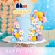thumbnail image 4 of 63 adornos para tartas de perro azul con bolas y flores para fiestas de cumpleaños, bodas y baby shower., 4 of 6