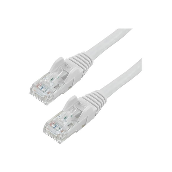 StarTech.com 75ft CAT6 Ethernet Cable, 10 Gigabit Snagless RJ45 650MHz 100W PoE Patch Cord, CAT 6 10GbE UTP Network Cable w/Strain Relief, White, Fluke Tested/Wiring is UL Certified/TIA - Category 6 - 24AWG (N6PATCH75WH) - Patch cable - RJ-45 (M) to RJ-45 (M) - 75 ft - UTP - CAT 6 - snagless - white