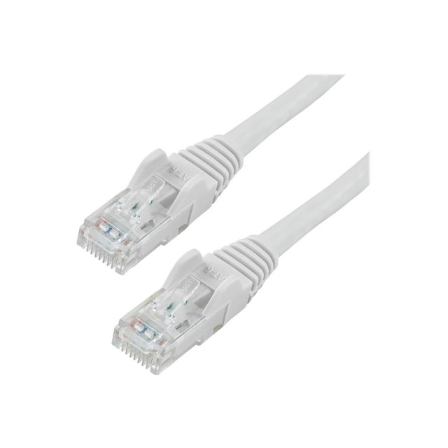StarTech.com 35ft CAT6 Ethernet Cable, 10 Gigabit Snagless RJ45 650MHz 100W PoE Patch Cord, CAT 6 10GbE UTP Network Cable w/Strain Relief, White, Fluke Tested/Wiring is UL Certified/TIA - Category 6 - 24AWG (N6PATCH35WH) - Patch cable - RJ-45 (M) to RJ-45 (M) - 35 ft - UTP - CAT 6 - snagless - white