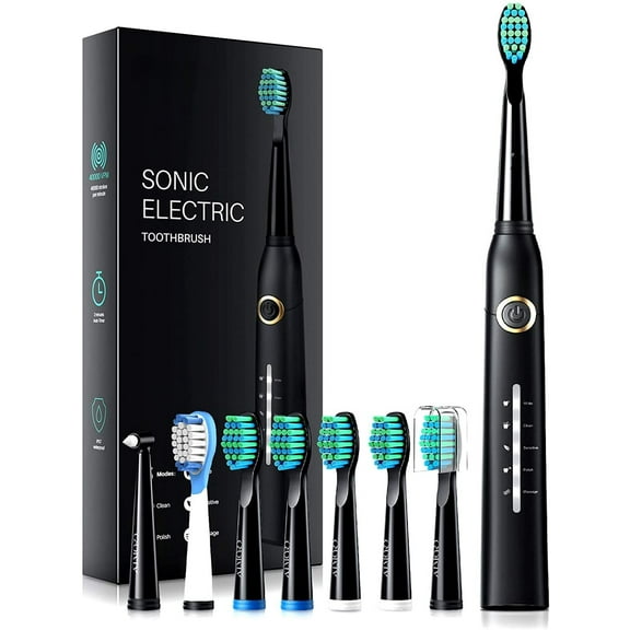 VTIN Electric Toothbrushes for Adults, Rechargeble Power Whitening Sonic Toothbrush with 8 Duponts Brush Heads, 40,000 VPM Motor, , 5 Modes, 4 Hour Charge for 30 Days Use