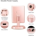 thumbnail image 3 of Trifold Lighted Vanity Makeup Mirror with 21 LED Lights,1x/2x/3x Magnification and Touch Screen Dimming,Two Power Supplies Makeup Mirror, Gift for Women, 3 of 15