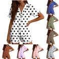 thumbnail image 1 of Jovati Pajama Set for Women, Polka Dot Print with Ruffle Trim, Scoop Neck Top and Elastic Waist Shorts, Relaxed Fit Loungewear, 1 of 7