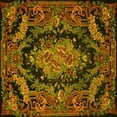thumbnail image 1 of Ahgly Company Indoor Square Medallion Yellow French Area Rugs, 8' Square, 1 of 4