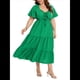thumbnail image 3 of Vestido Bohemio de Talla Grande para Mujer, Verano 2025, Midi, , Corta, Escote Corazón, Cintura Elástica Verde XL, 3 of 9