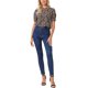 thumbnail image 2 of BLUSA Floral de Cuello Redondo con Mangas Cortas Fruncidas para Mujeres INSPIRE CHIC XL Negro Rojo, 2 of 7