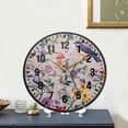 thumbnail image 4 of Yayeee Wall Clock Battery Operated 9.5" Silent Quartz Non-Ticking for Living Room Decor, Purple Floral Pattern, 4 of 8