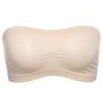 thumbnail image 2 of harmtty Women Solid Color Stretch Seamless Strapless Anti-slip Tube Top Bra Underwear,Skin Color,, 2 of 8