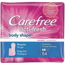 Carefree Body Shape Regular Panty Liners, Unscented, 54 Ct