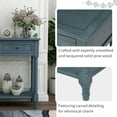thumbnail image 6 of Entryway Table with Drawers, SEGMART Console Table with Storage, Solid Wood Vintage Sofa Table with Bottom Shelf, Modern Entry Table Hallway Table for Living Room Entryway Hallway Foyer, Navy, 6 of 10